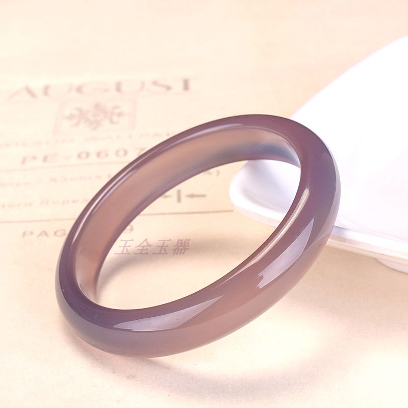 手镯天然玉髓帝王女款紫玉冰透玉镯镯子扁镯手饰