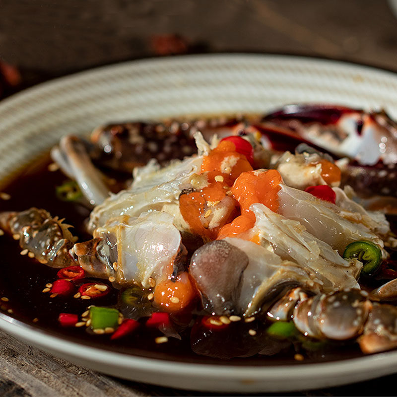 红膏酱母腌蟹蟹螃梭子舟山宁波韩国酱蟹即食蟹类制品