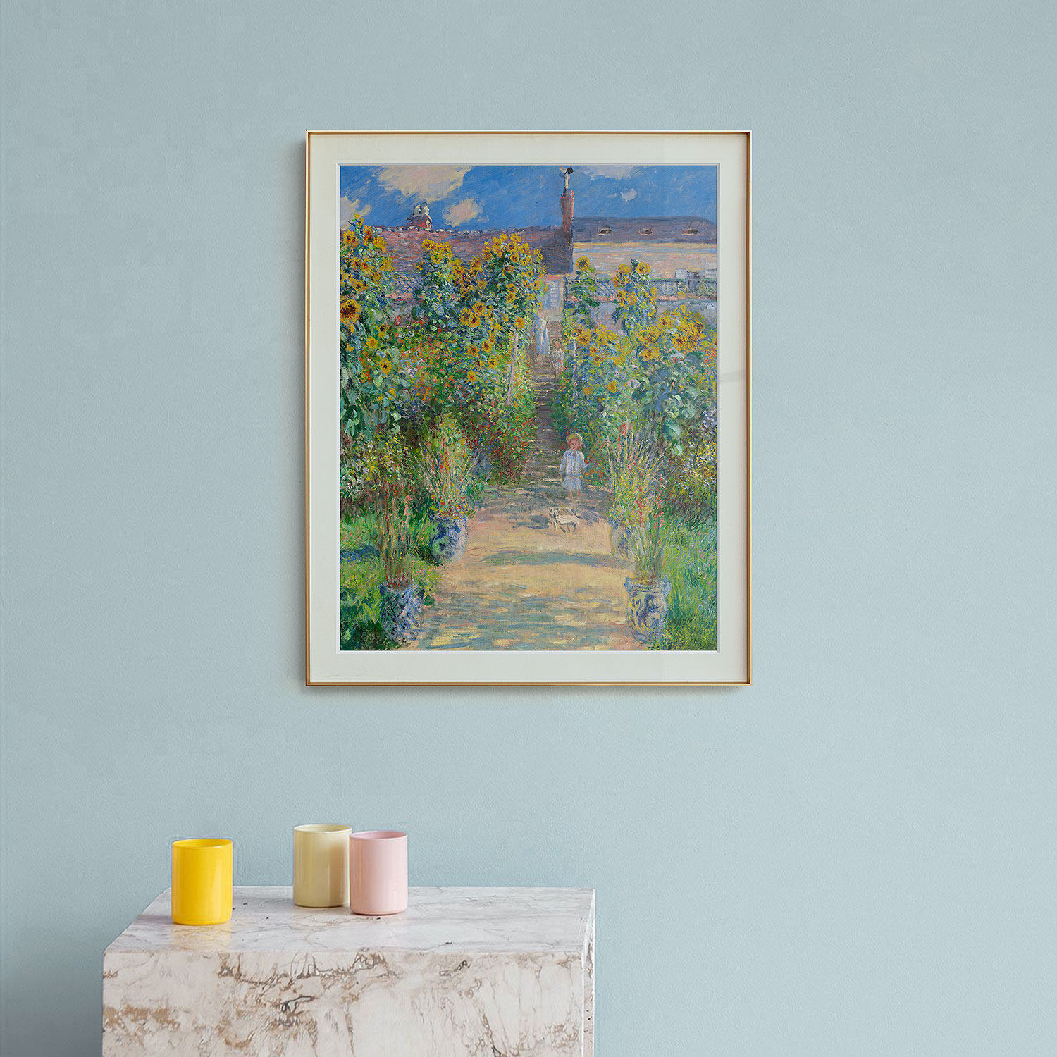 艺术艺术家家的花园莫奈欧式油画风景装饰画入户现代装饰画