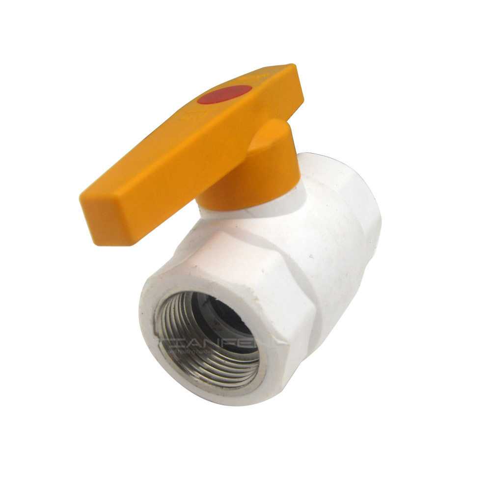 塑料带螺纹阀门 ppr内丝钢芯球阀 pvc内牙阀门水阀开关 4分 6分