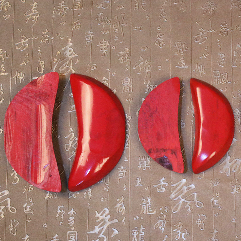 佛具红色竹木圣杯卦杯圣卦贡杯茭杯信杯阴阳摆件