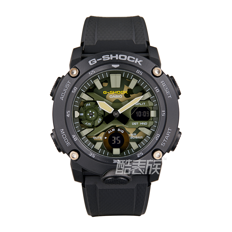 casio卡西欧gshock迷彩军事防水防震运动手表ga2000su2a日韩腕表
