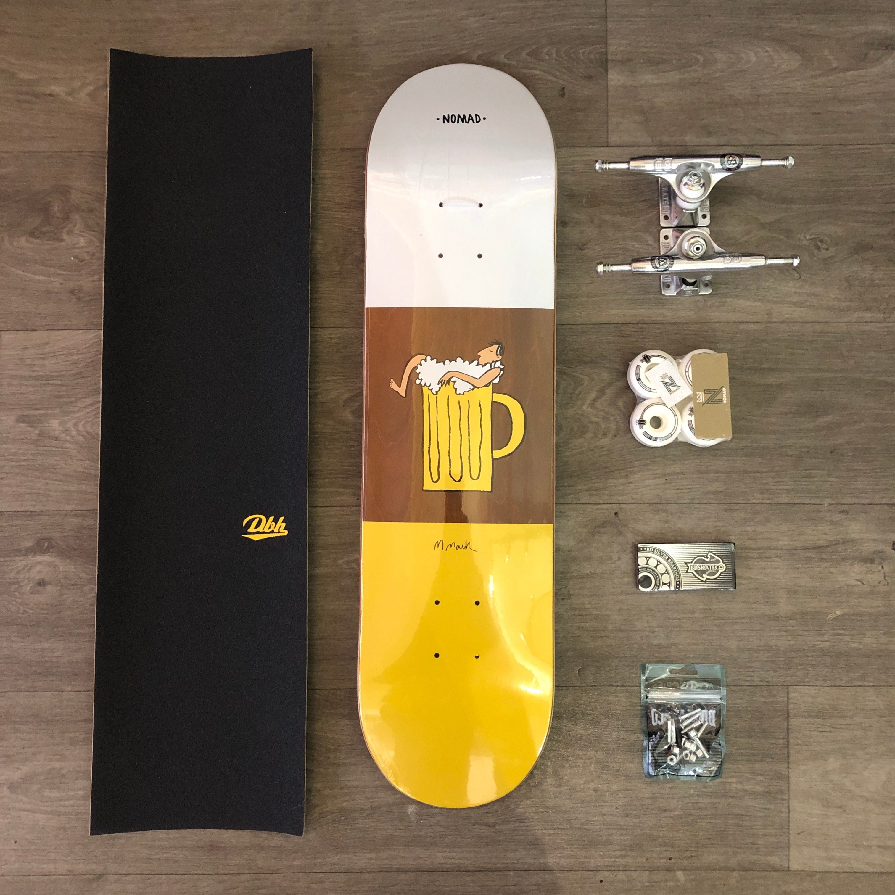 nomad啤酒小人专业滑板板面新手入门性价比双翘套装滑板
