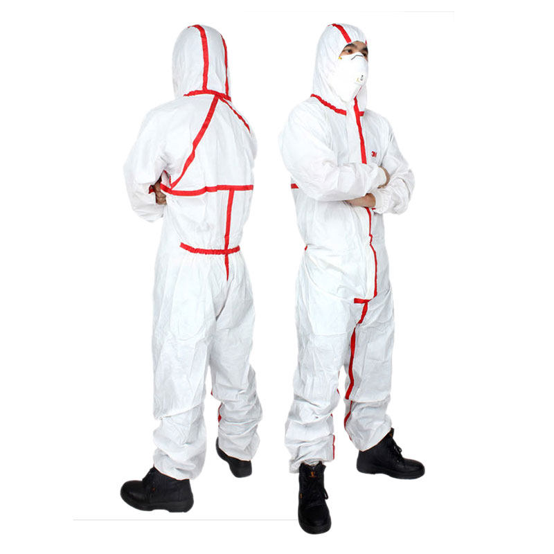 3m4565连帽红色胶条连体透气防护服防尘服防化学防护服