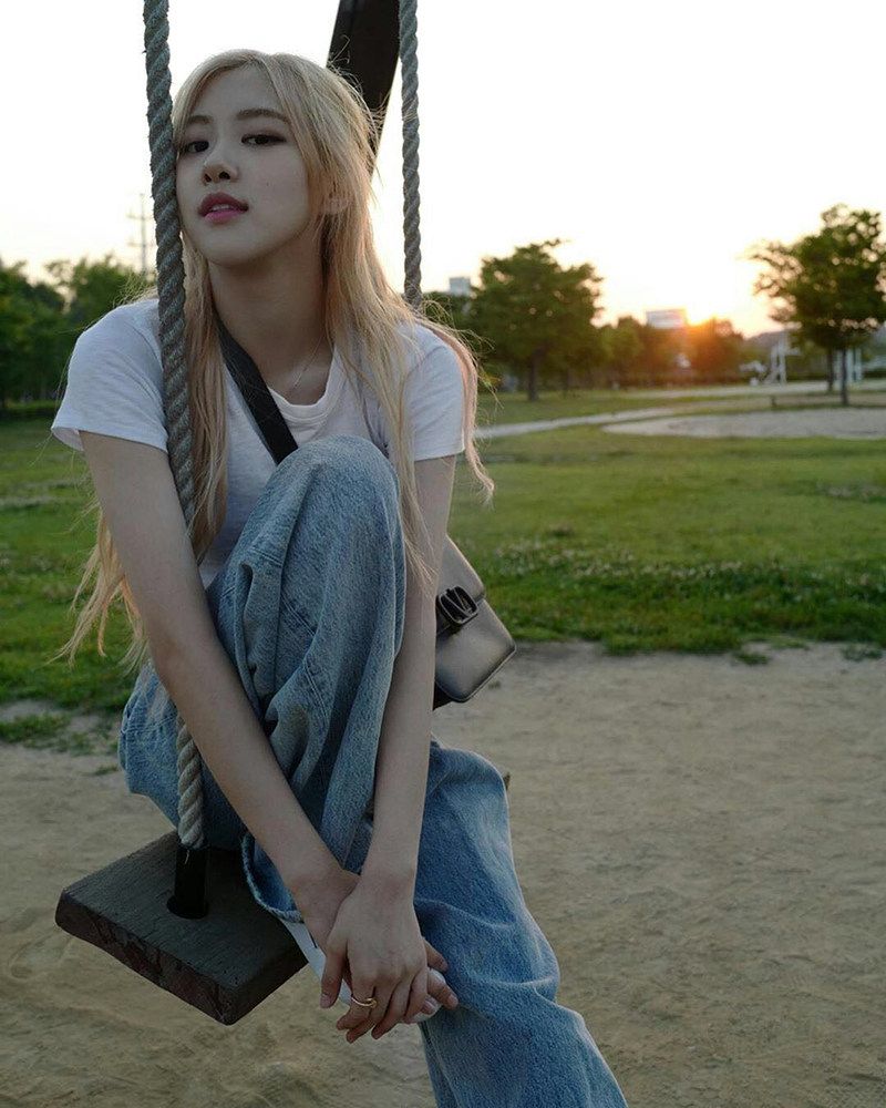 blackpink朴彩英rose同款韩版牛仔裤直筒阔腿长裤港味休闲裤子潮