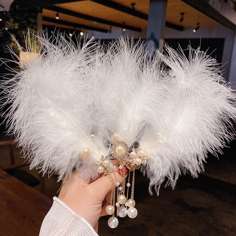 夹子日韩少女女超气质羽毛发夹ins网红森系发饰