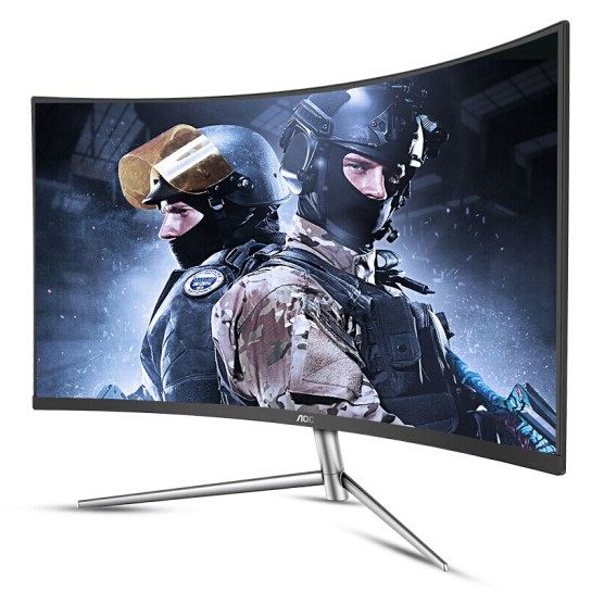 aoc c27v1q 27英寸曲面显示器曲屏吃鸡游戏hdmi电脑液晶显示屏