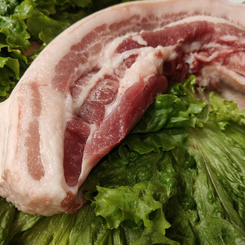 猪肉东北当地散养笨猪带皮五花三层当天现杀生猪肉