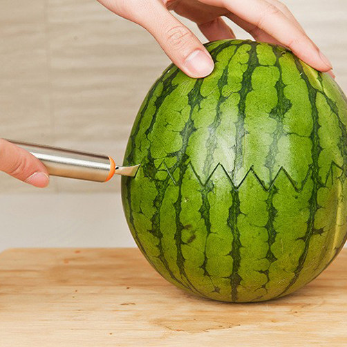 不锈钢水果西瓜挖球器多功能波纹雕刻冰淇淋挖球勺双头拼盘工具
