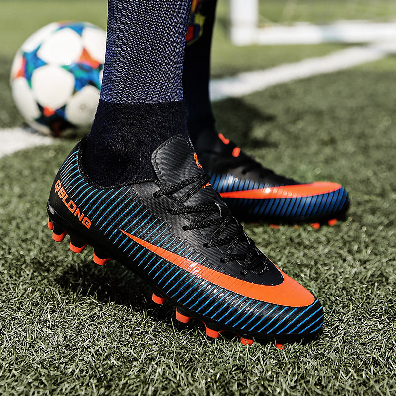 青少年足球鞋男女人造草地训练鞋刺客学生防滑fg长钉运动足球鞋子