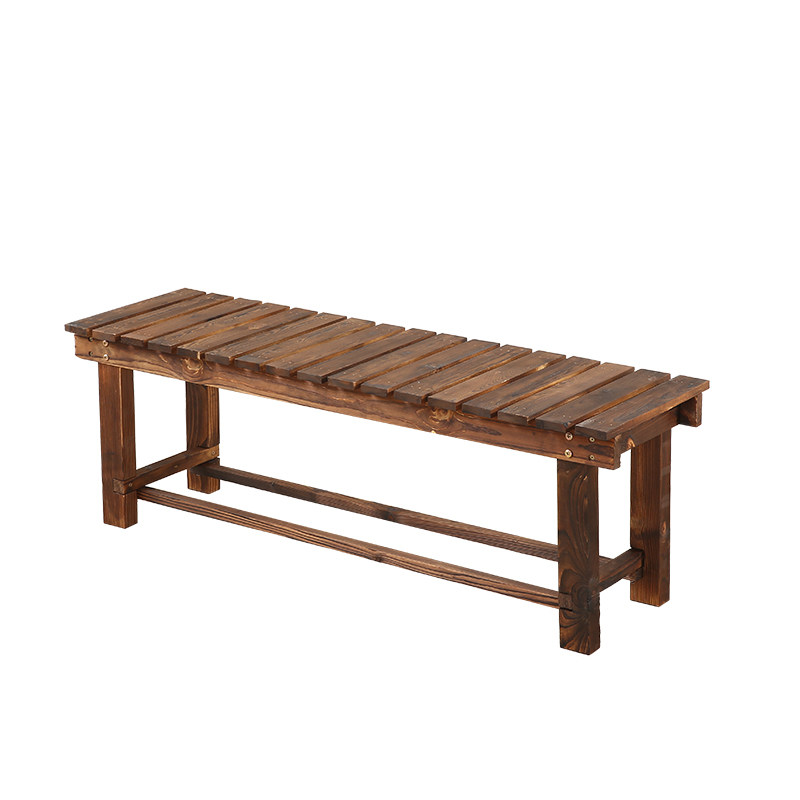 户外长凳子阳台防腐实木长凳碳化木花盆花架庭院花园椅子公园长凳