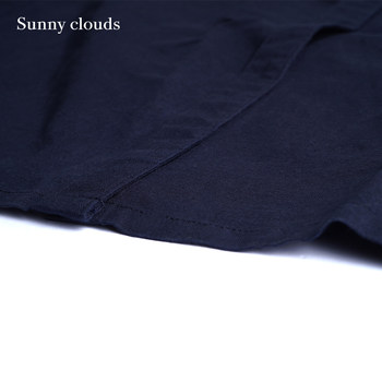 ຜະລິດຕະພັນພາກຮຽນ spring ໃຫມ່ Sunny clouds navy blue cotton and linen mountain style detachable shirt skirt overalls