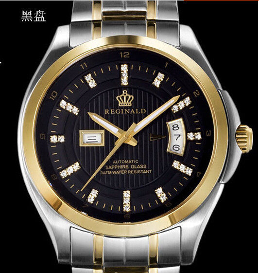 手表正品香港皇冠全自动机械男表防水圆形蓝宝国产腕表