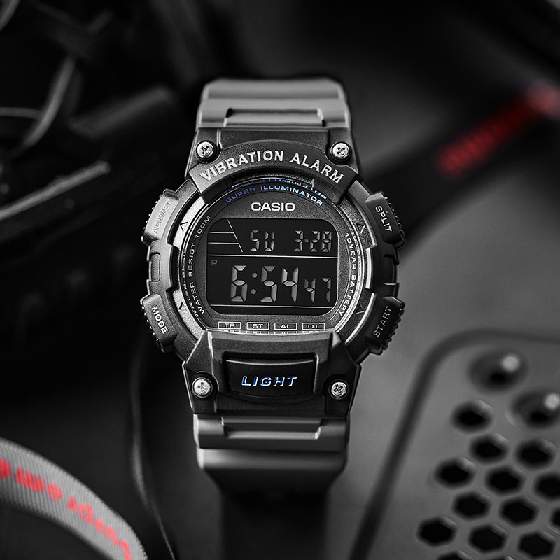手表casio卡西欧十年电力学生运动电子数字w-736h香港日韩腕表