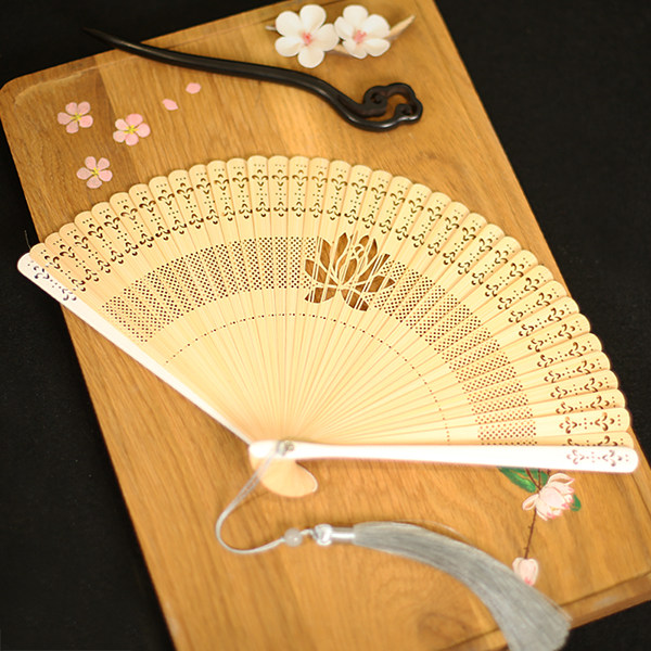 吉善5寸女扇日式和风江户日本和服扇子镂空扇子