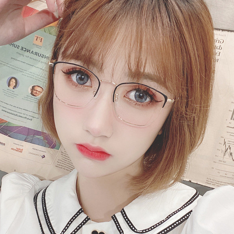 复古眼镜架镜框红眼网红韩版潮防辐射度数护目眼镜防蓝光镜