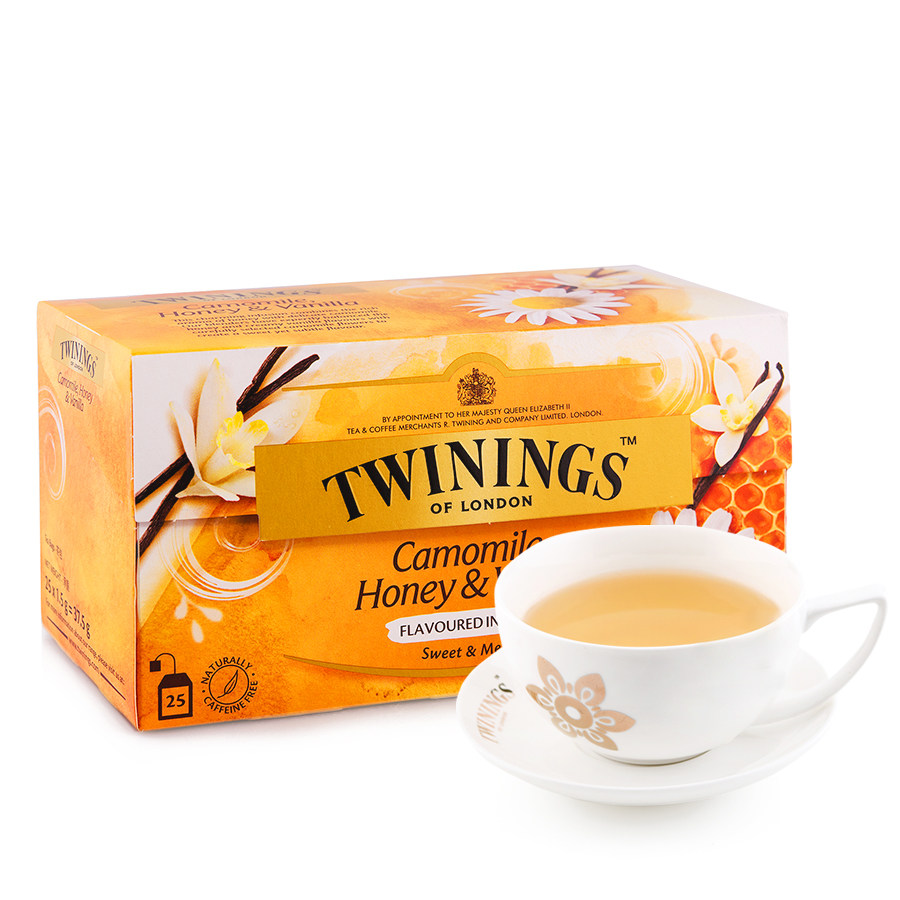 twinings川宁洋甘菊花蜂蜜香草茶25袋装进口花茶夏季袋泡茶茶包