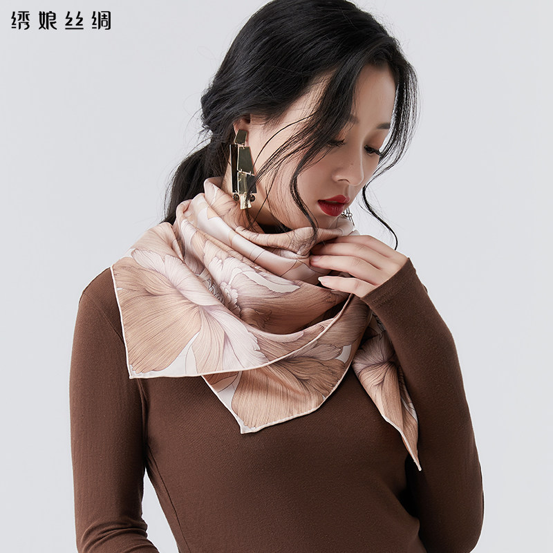 新款方巾绣娘真丝大方围巾春季送礼苏州桑蚕围巾