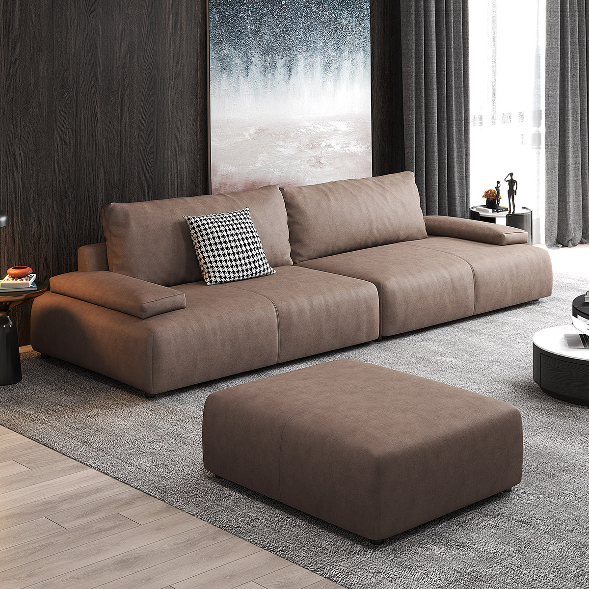 抗菌科技布艺沙发北欧简约现代客厅小户户型直排布艺沙发