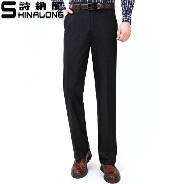 Autumn and winter casual pants middle-aged pants men's loose trousers middle-aged and elderly men's trousers plus velvet thickened dad outfit Autumn and winter casual pants middle-aged pants men's loose trousers middle-aged and elderly men's trousers plus velvet thickened dad outfit