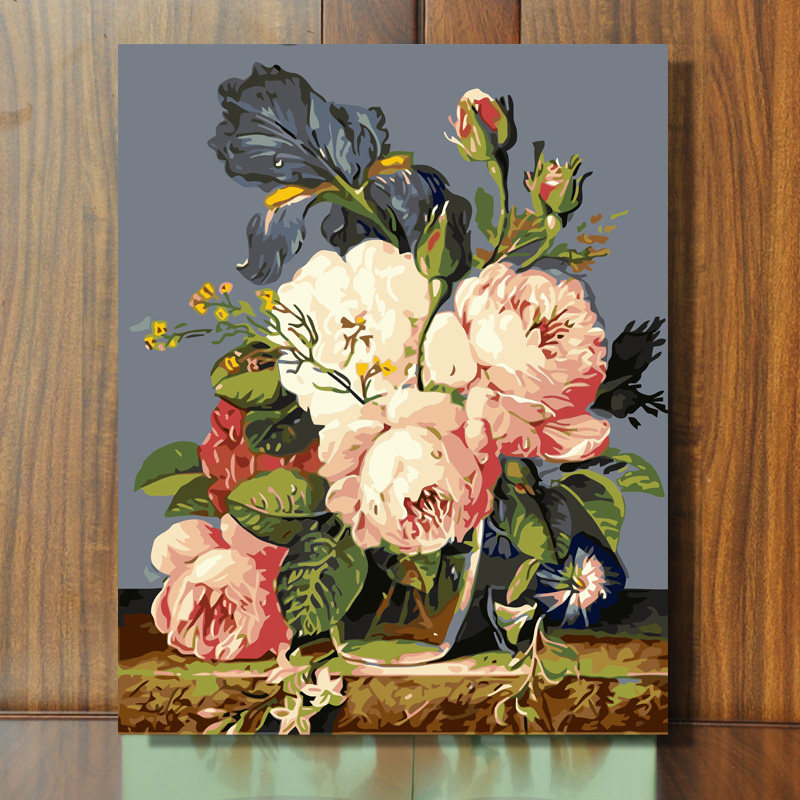 领典diy数字油画客厅花卉手工自己填色油彩数码手绘装饰画 - 领典家居