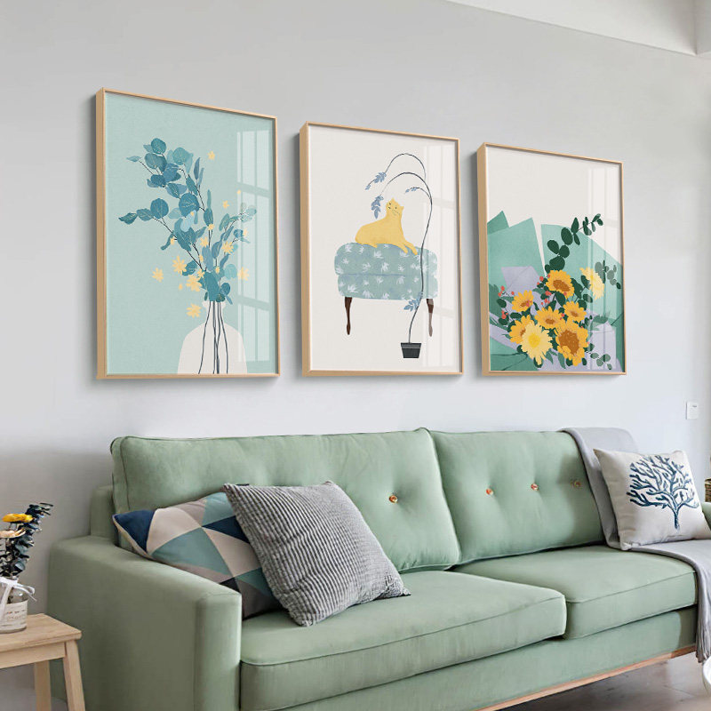 温馨北欧欧风猫咪装饰画现代客厅墙画壁画沙发现代装饰画