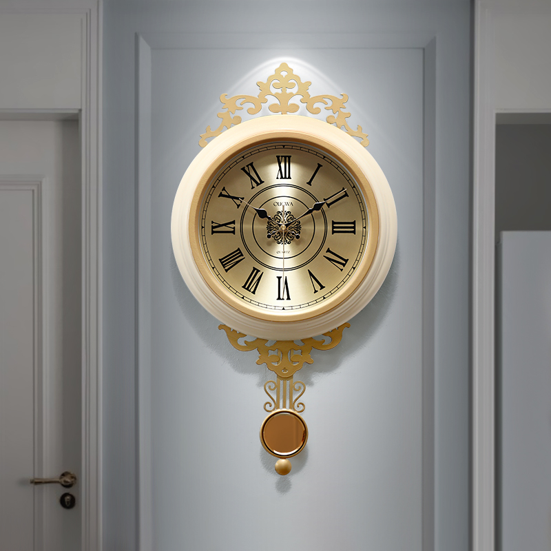 美式轻奢艺术艺术客客厅挂钟时尚潮流欧式时钟创意挂钟