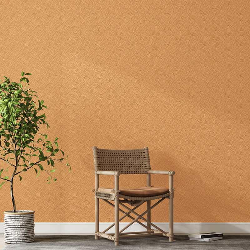 新款焦糖色橘黄色pvc墙纸橘红色简约纯色背景墙防水pvc墙纸