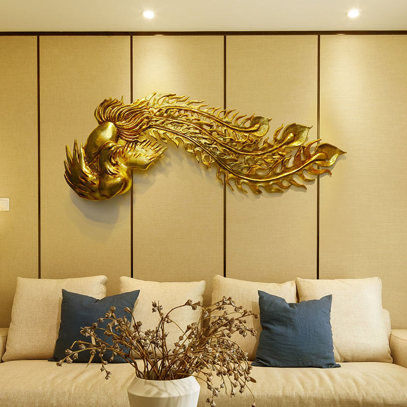 凤凰壁饰 创意客厅墙面装饰立体挂件餐厅墙饰金属墙上装饰品挂饰