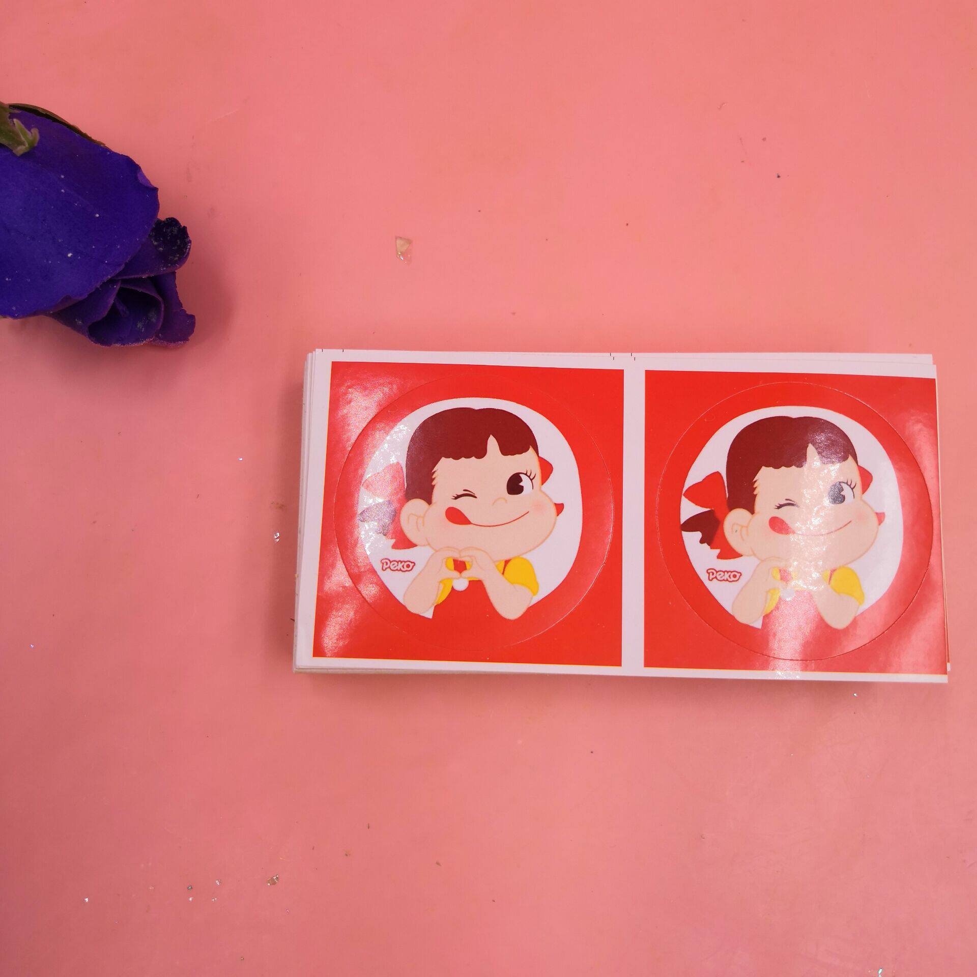 明治草莓牛奶不二家女孩pp盒纸史莱姆diy盒子盲袋ins不干胶贴纸