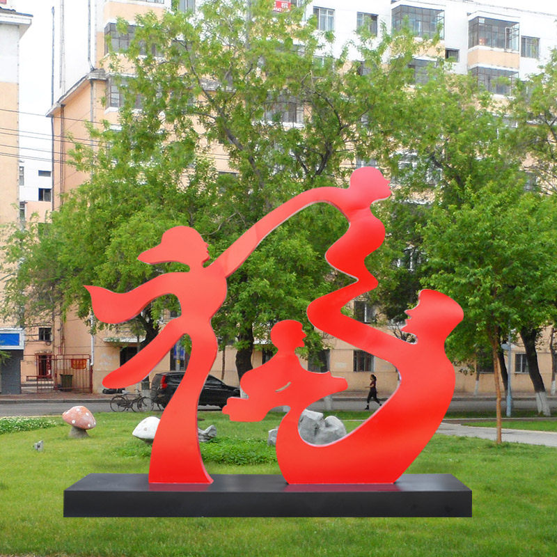 雕塑大型不锈钢抽象人物金属字体广场户外蝴蝶摆件