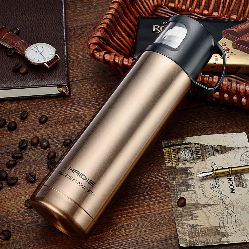 海蝶保温杯男女士学生800ml大容量水瓶不锈钢便携茶杯子定制logo