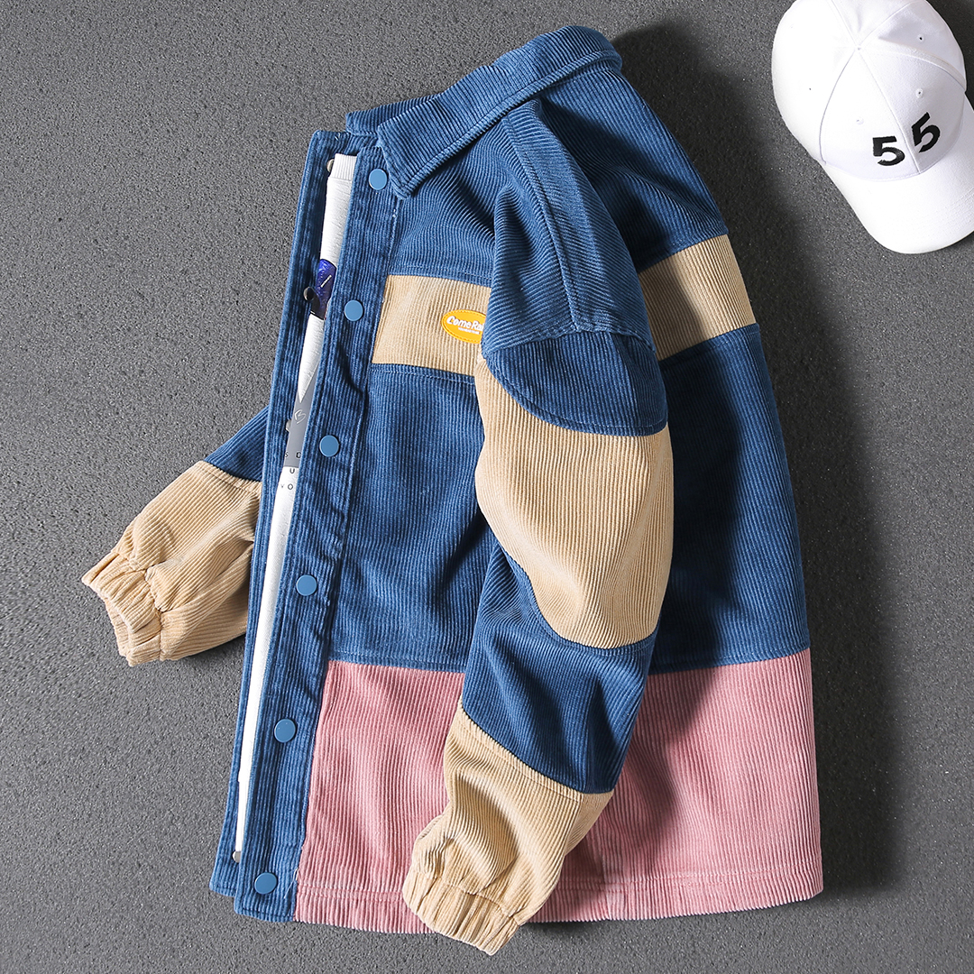 2022春秋季新款男装潮流韩版胖子宽松大码加大上衣夹克牛仔外套男