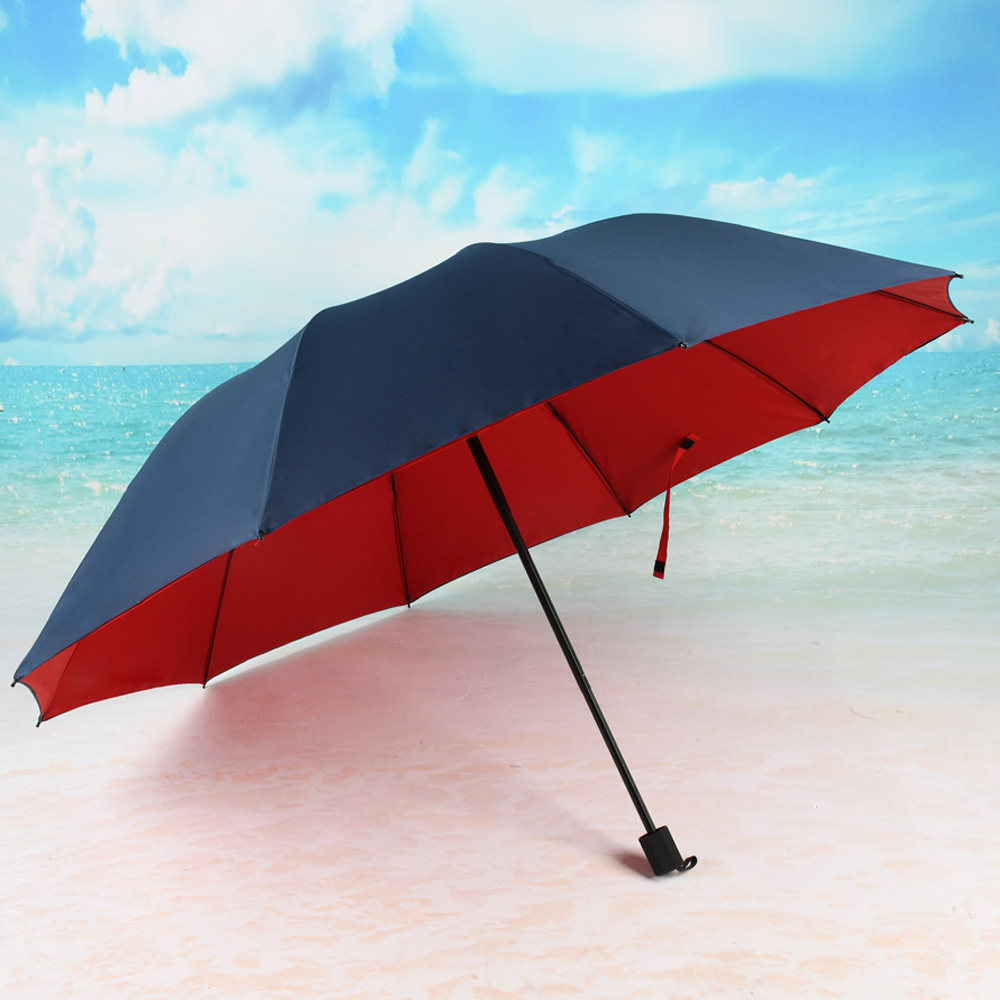 大号130cm大雨雨伞折叠伞抗风加固双人三人男超伞