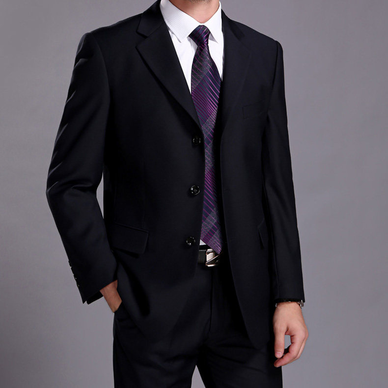 新款三粒工作单位结婚正装职业装商务西服男士西服套装