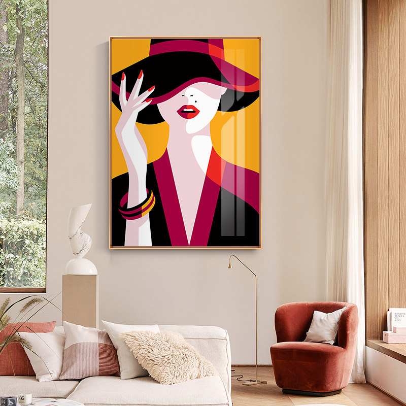 玄关装饰画艺术人物美女客厅背景墙壁画现代装饰画
