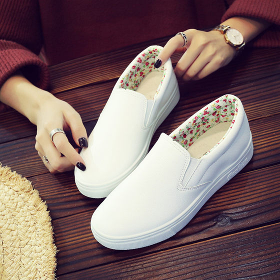 Autumn And Winter 2020 One Foot Leather Small White Shoes Female Shoes Single Shoes Lazy Students Lefu Shoes Pregnant Women's Shoes Korean Version Autumn And Winter 2020 One Foot Leather Small White Shoes Female Shoes Single Shoes Lazy Students Lefu Shoes Pregnant Women's Shoes Korean Version
