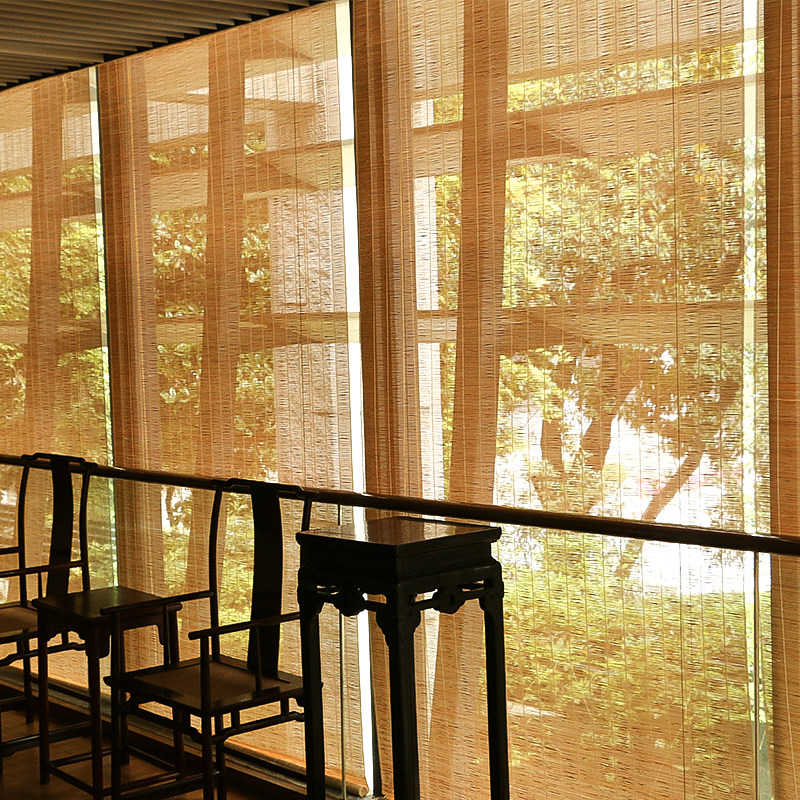 定制竹帘帘子日式卷帘窗帘隔断升降门帘卧室卷帘