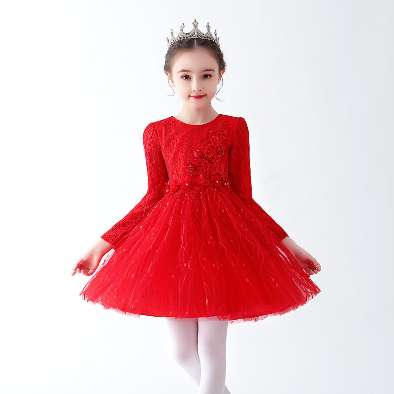 儿童演出服女童舞蹈公主裙女孩跳舞小学生大合唱六一粉色表演服装