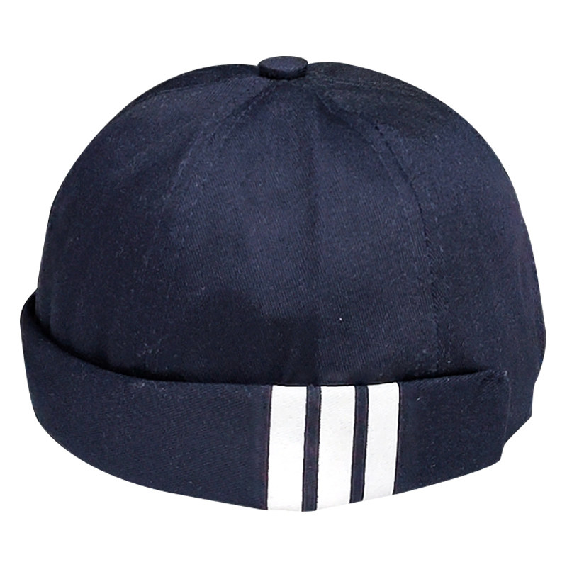 个性三条杠圆帽子男女士夏季街头潮人出游防晒遮阳雅痞瓜皮地主帽 | 