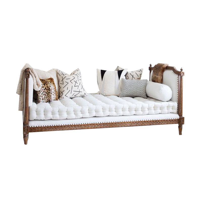 沙发法式实木复古做旧卧室床尾床榻样板房家具实木沙发