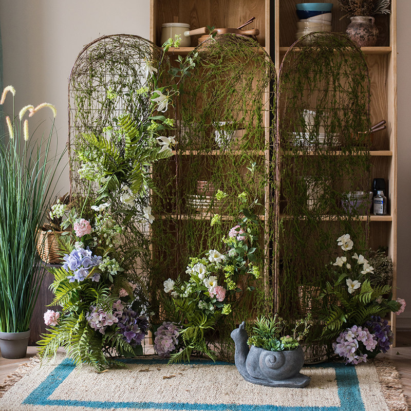 掬涵 花墙 装饰花艺 屏风篱笆仿真花绿植围栏路引招牌