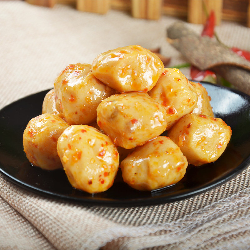 渔米之湘鱼蛋蛋鱿鱼丸虾丸墨鱼丸22g 湖南特产鱼蛋蛋休闲办公零食