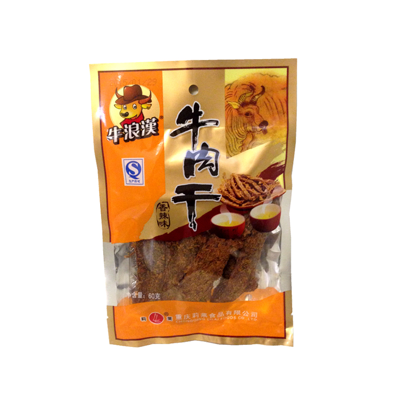 牛肉干香辣辣味浪汉60克重庆特产牛肉肉类零食牛肉类