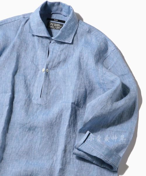 19ss日本404747819色衬衫七分ships套头mcnutt亚麻衬衫