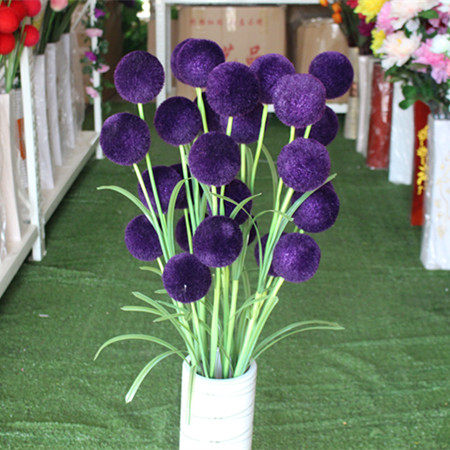 4头毛球幸运球仿真花 绢花 田园假花装饰花 客厅欧式落地装饰品