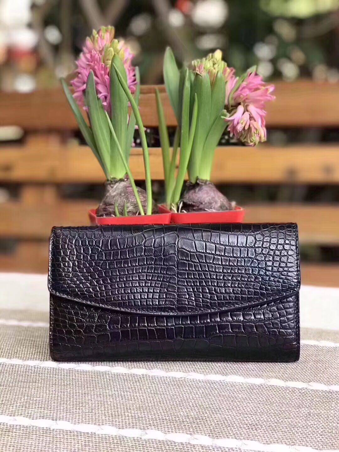 鳄鱼钱包高档肚皮整张拼接鱼肚皮包女士真皮钱包