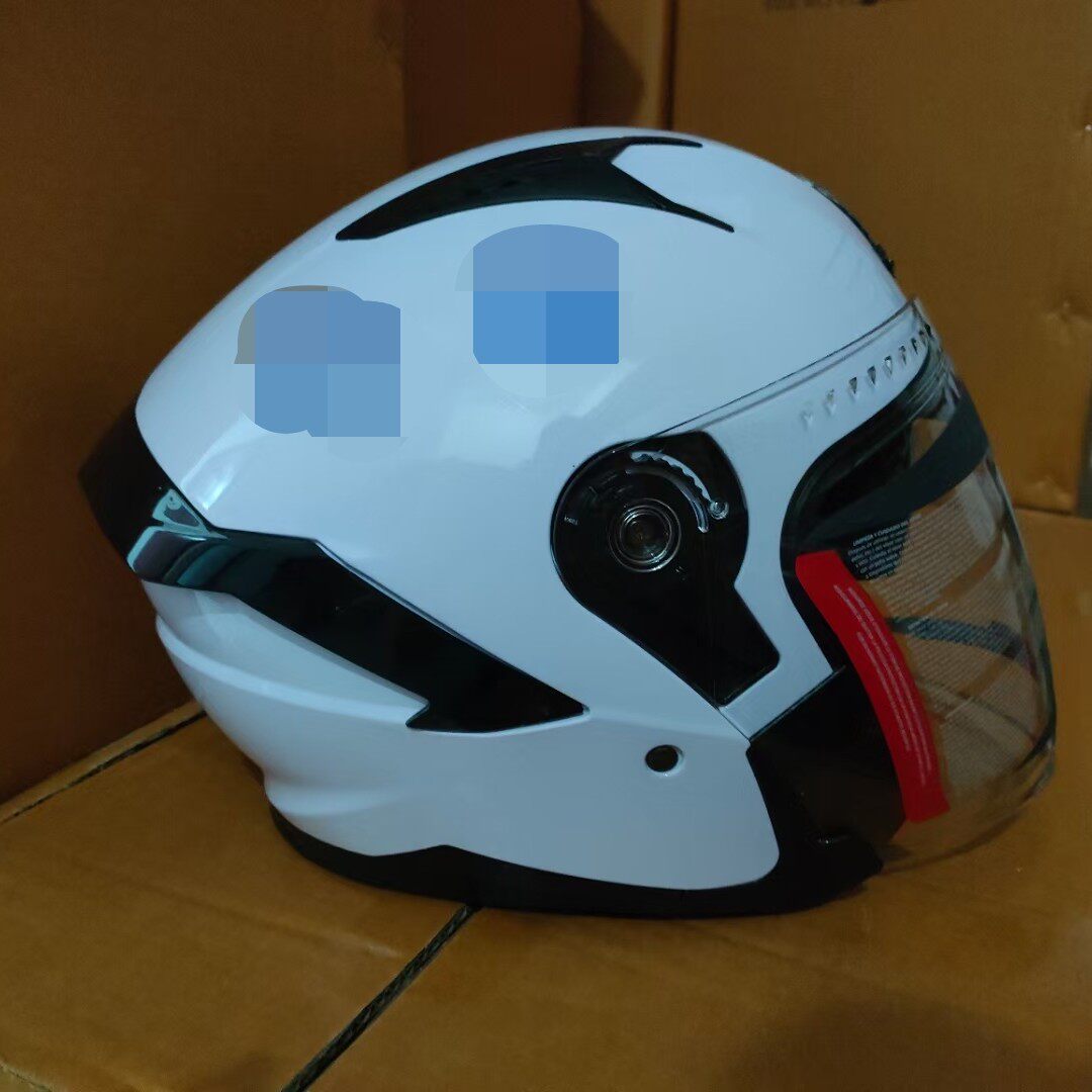 头盔骑行铁骑揭面骑巡队白色执勤防护交通巡逻电动车头盔