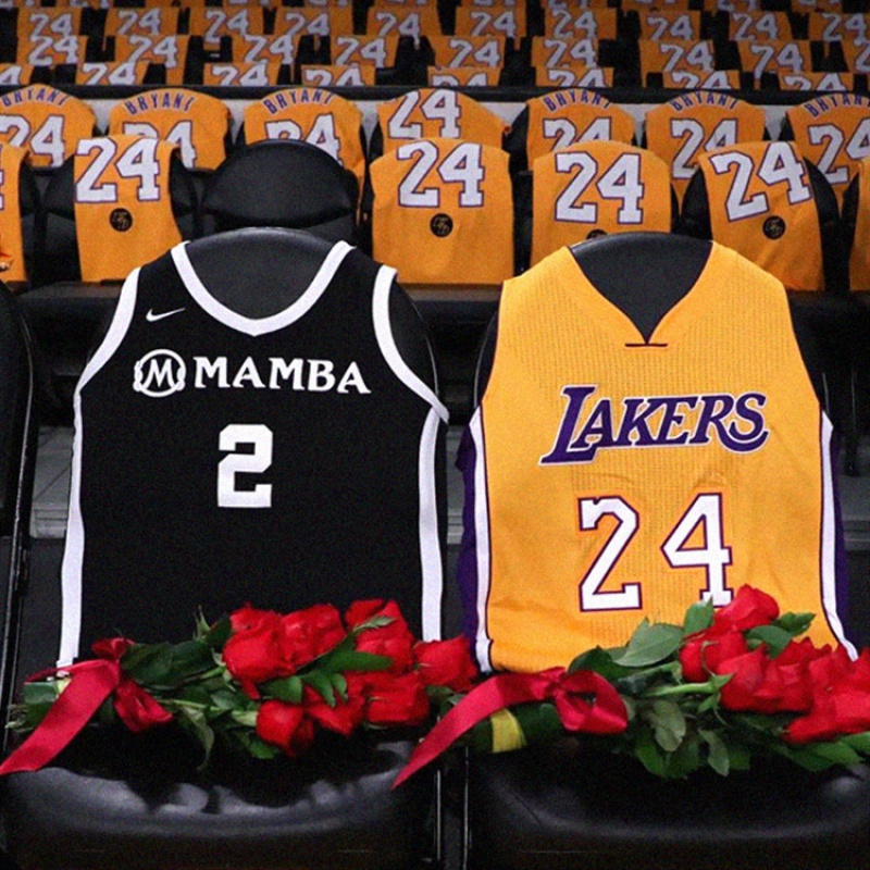 湖人8号纯棉退役告别球衣24号篮球主场黑曼巴t恤