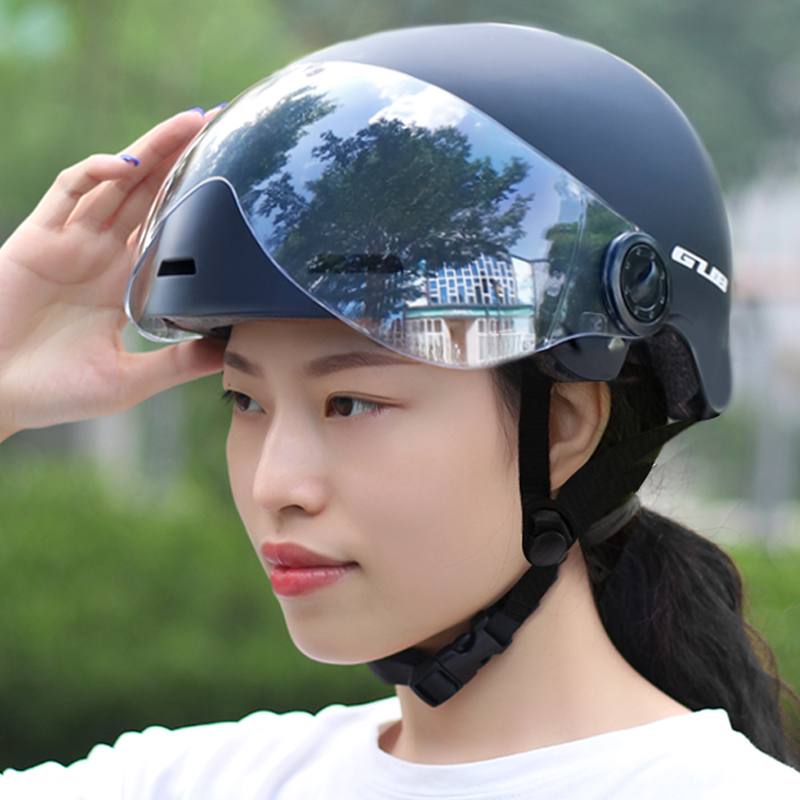 gub电动车电瓶车头盔半盔3c认证女夏防晒紫外线电动车头盔